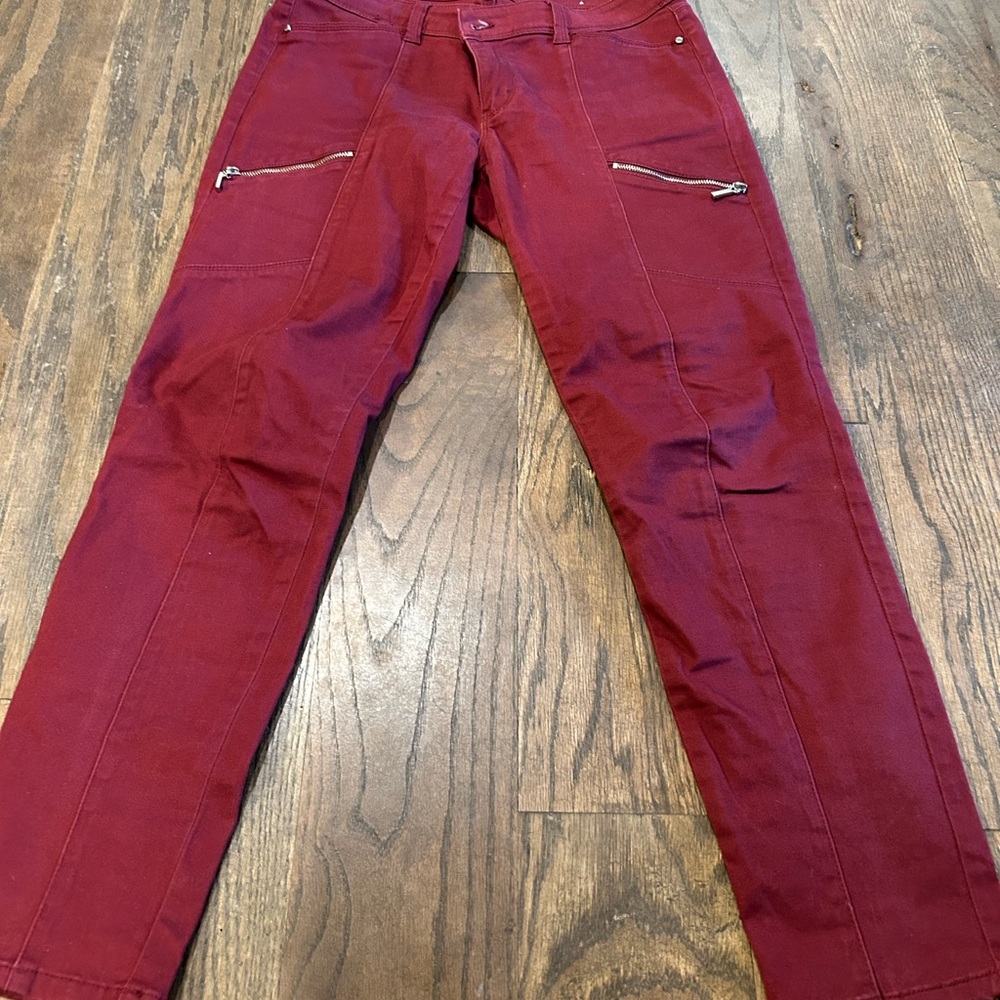 White House Black Market Burgundy Skinny Pants